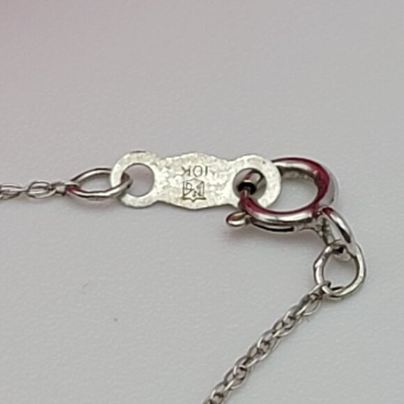 Vtg. JWBR 10K Yellow And White Gold Diamond Infinity Pendant Necklace 18" Signed - Picture 9 of 12